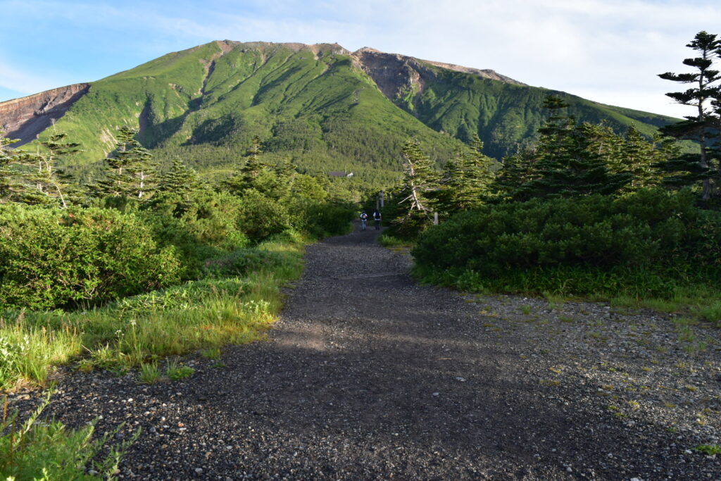 登山道始めは砂利道からスタート