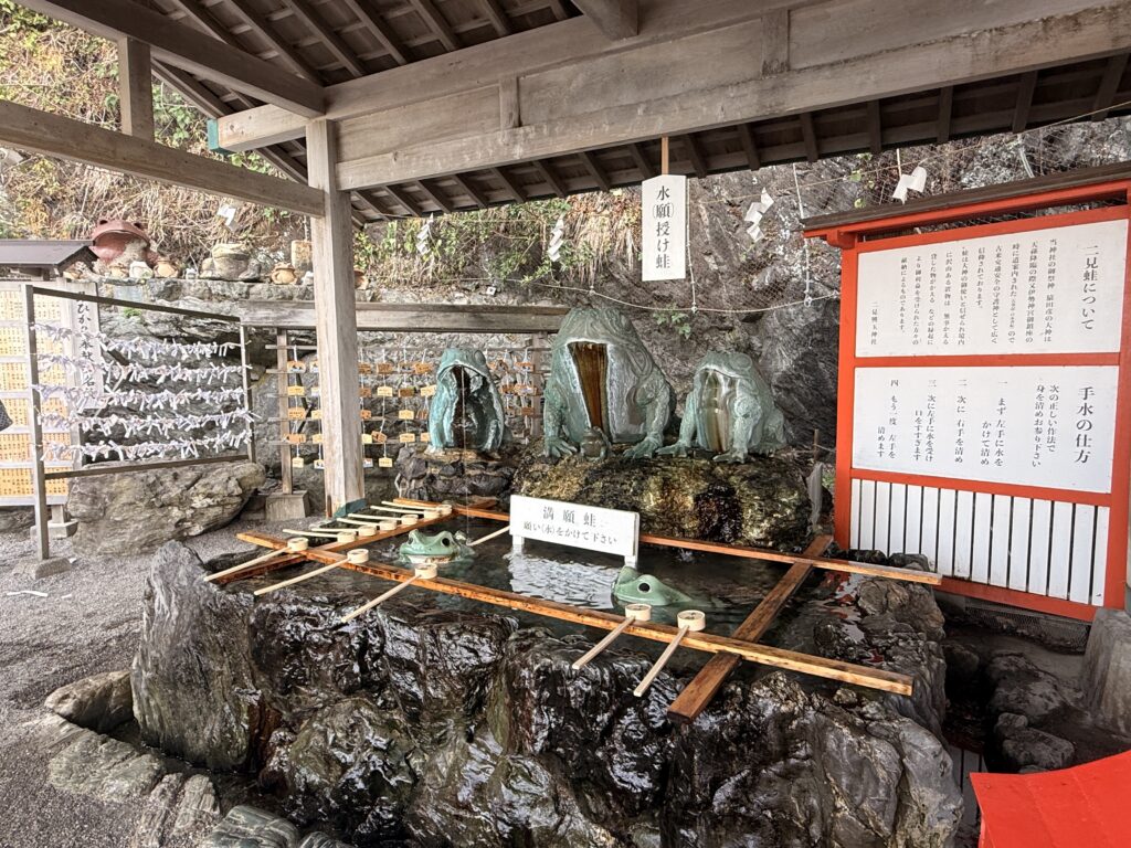 手水舎にいらっしゃる「満願蛙」